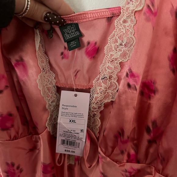 Wild Fable Pink Floral Lace Chemise - Picture 2 of 4